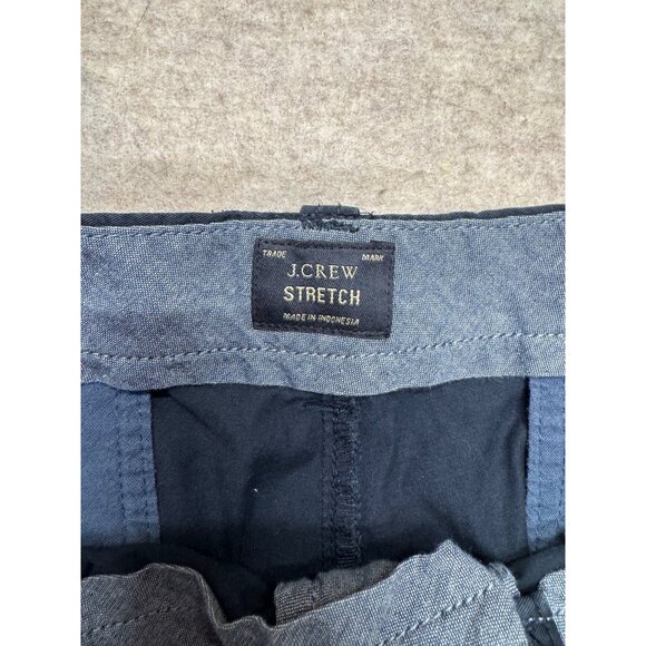 J.Crew Stretch Navy Blue Flat Front Men's Chino Shorts Size 34" Waist 10.5" Inse - Picture 4 of 4